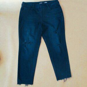 Old Navy O.G. Women Straight Jeans Size 14 Distressed Frayed Hem Secret Slim Poc